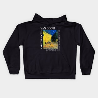 Cafe terrace at night - Van Gogh - Framed by title Kids Hoodie